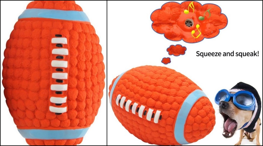 soft football dog toy