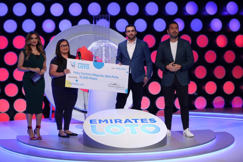 emirates loto supports feby cacher filipina jobless feed drive