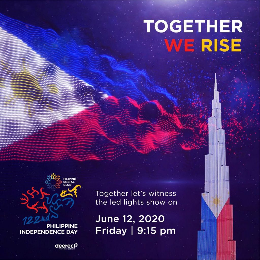 filipino social club burj khalifa light show philippine flag