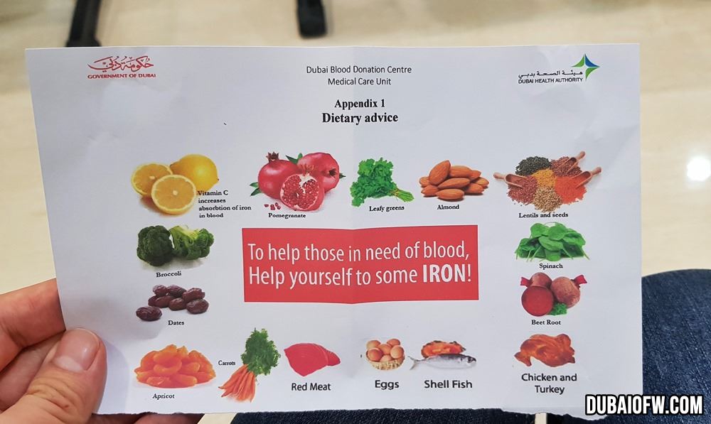 iron rich food to donate blood