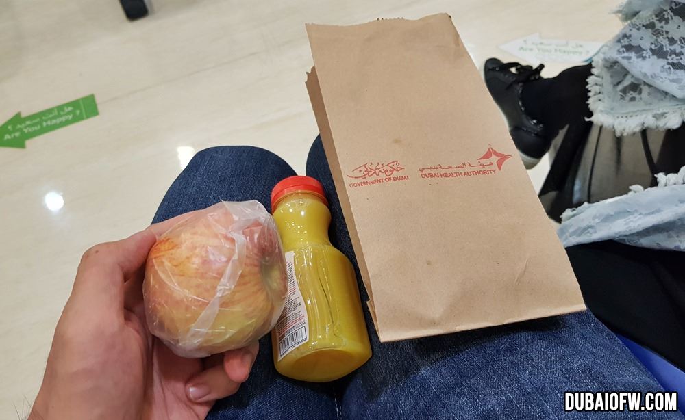 snacks from dubai blood donation center
