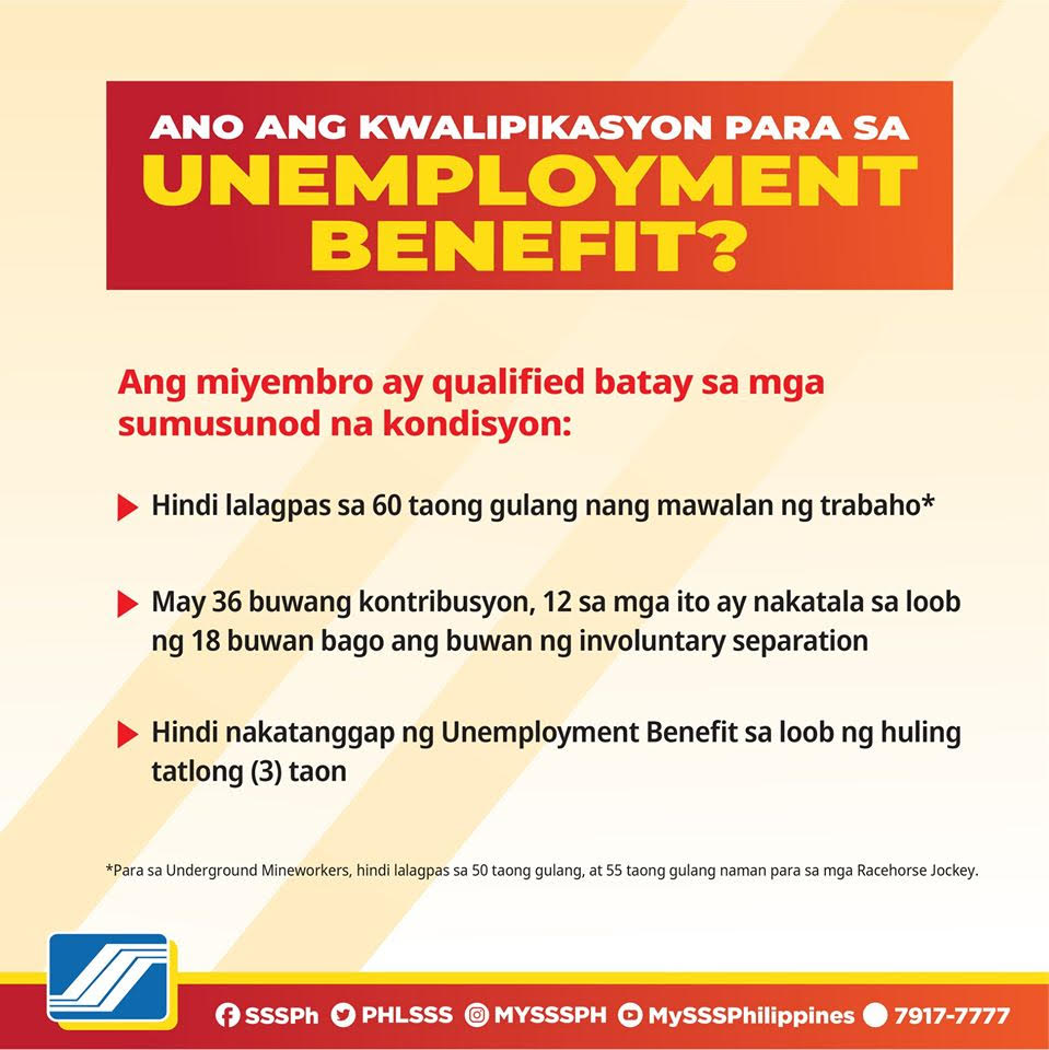 sss unemployment benefit qualifications