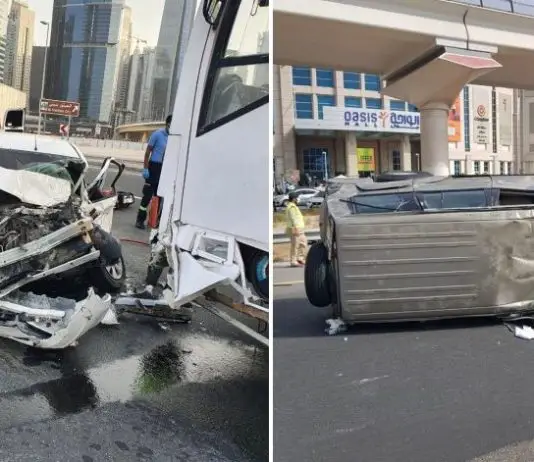 dubai traffic accident crash car