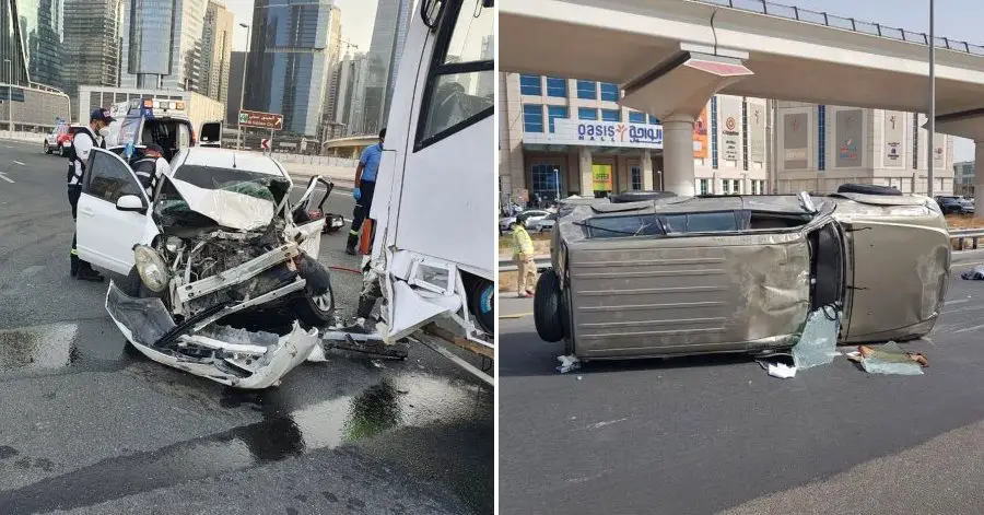 dubai traffic accident crash car