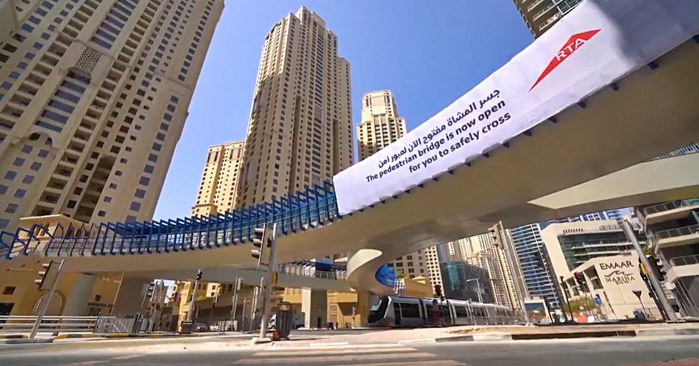 dubai marina pedestrian foot bridge