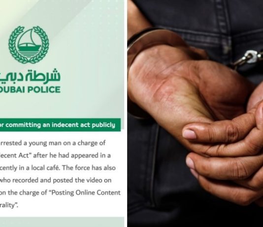 dubai police arrest man dancing indecent