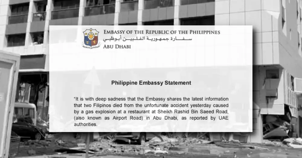 Two Filipinos Among Casualties in Gas Leak Accident in Abu Dhabi - Philippine Embassy