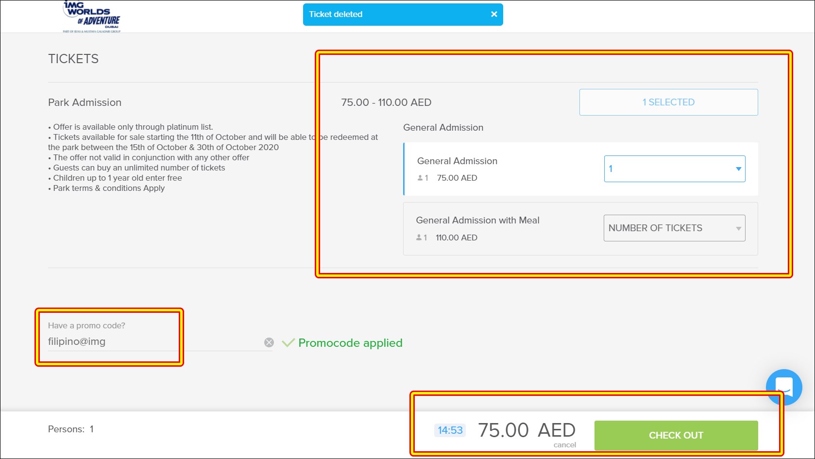 how to buy tickets online at img worlds dubai