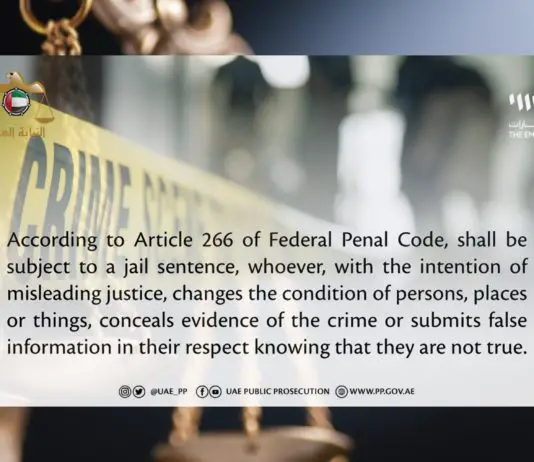 Warning: Sharing False Information to Mislead Justice Could Land You in Jail - UAE Public Prosecution