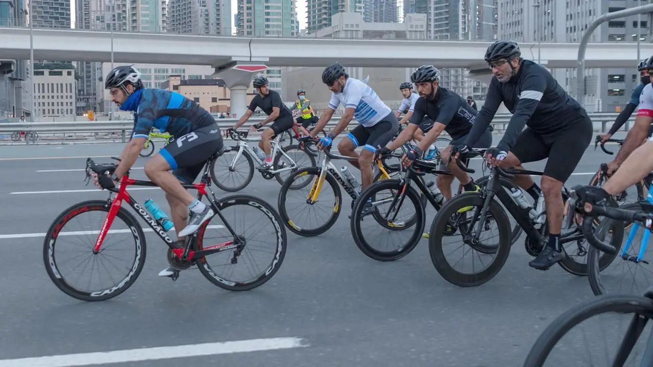 sheikh hamdan cycling in dubai picture