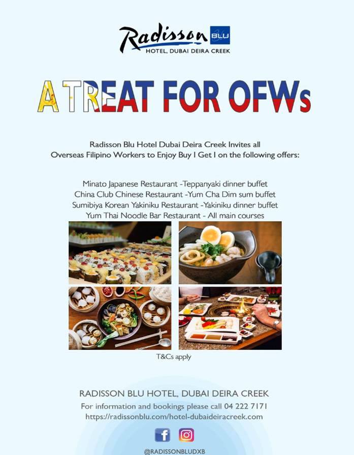 treat for OFWs radisson blu dubai deira creek