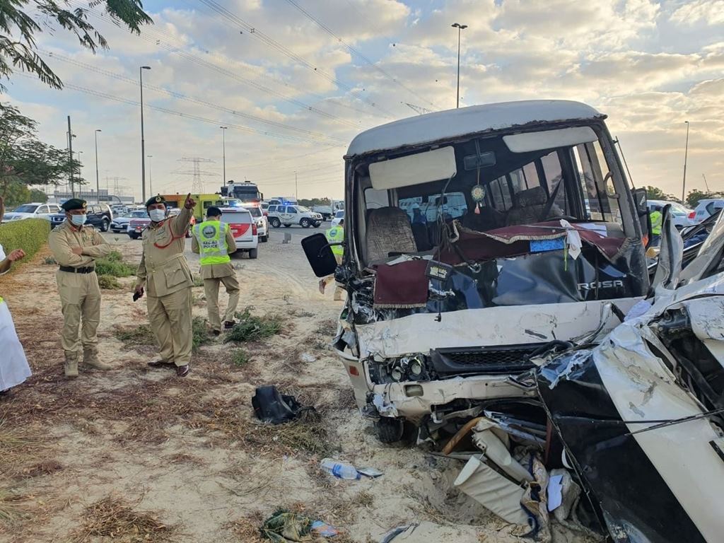 dubai bus accident al khail gate