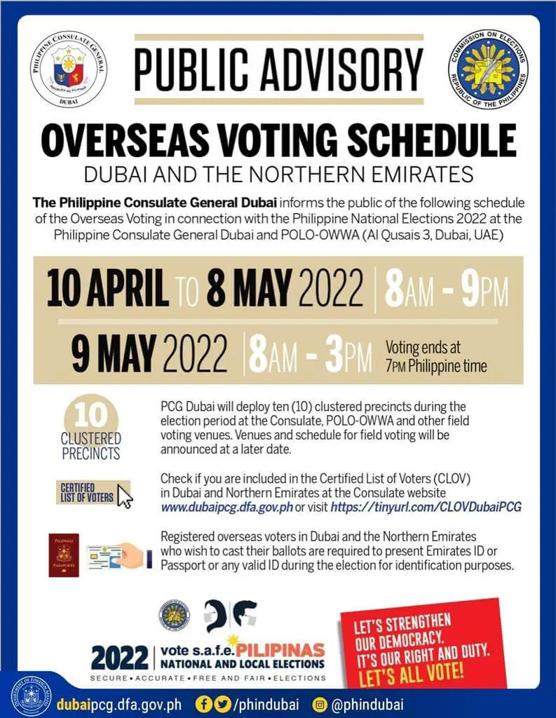 overseas voting schedule in dubai process