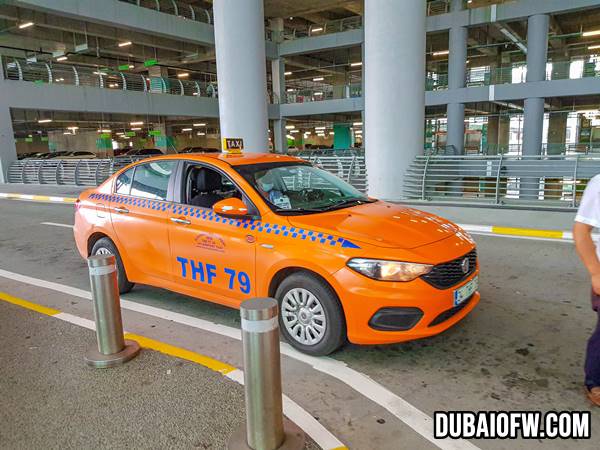 taking the taxi in Istanbul to our hotel