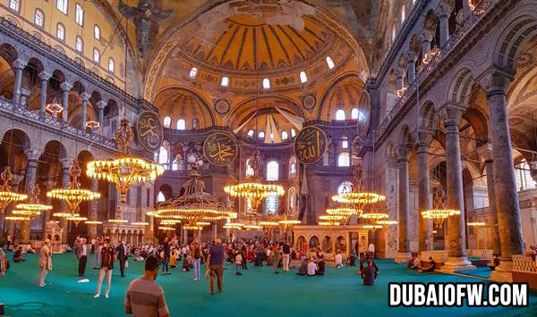 inside the beautiful Hagia Sophia