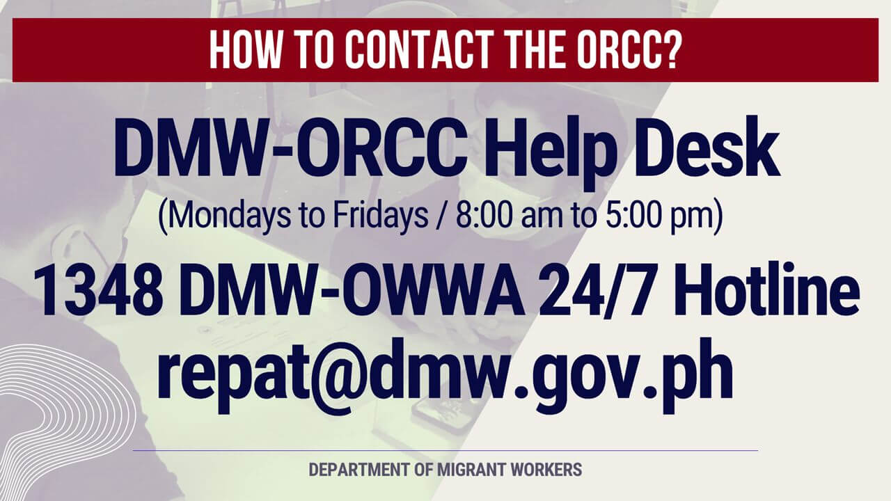 one repatriation center contact hotline info