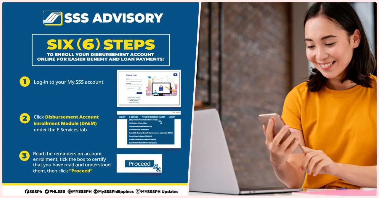 how to enroll SSS Disbursement Account Enrollment
