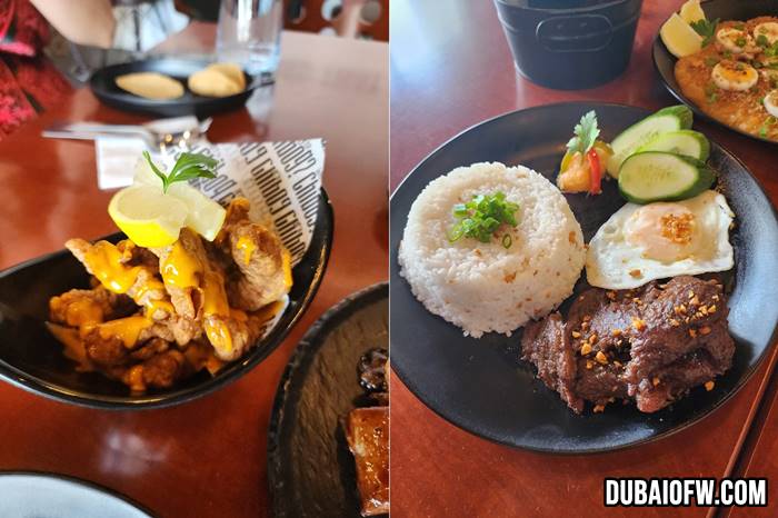 dynamit shrimps and tapsilog in chibog dubai