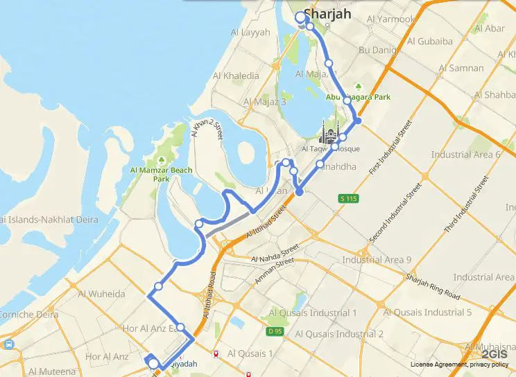 Sharjah to Dubai Bus Timings