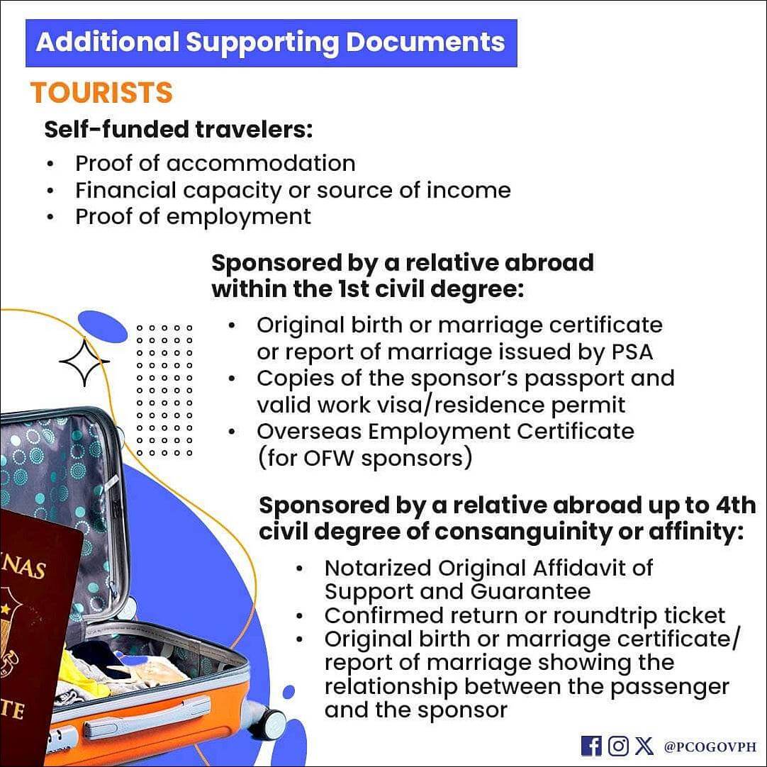 filipino tourist document requirements for travel abroad