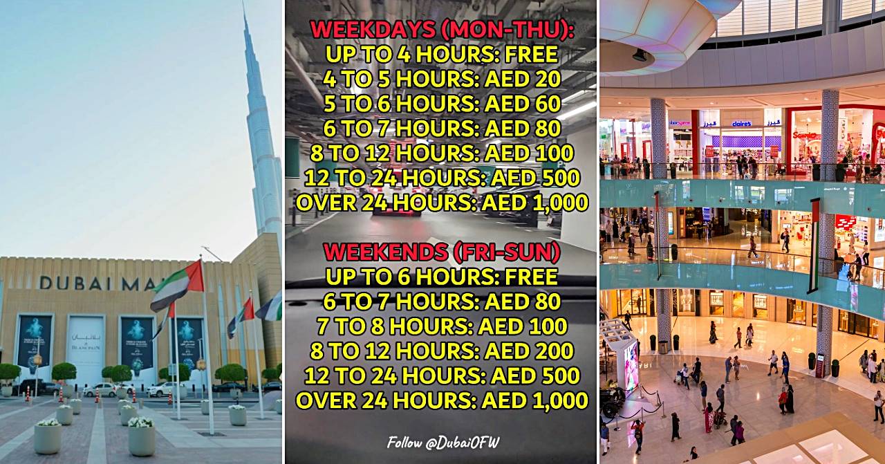 new parking rates in Dubai Mall