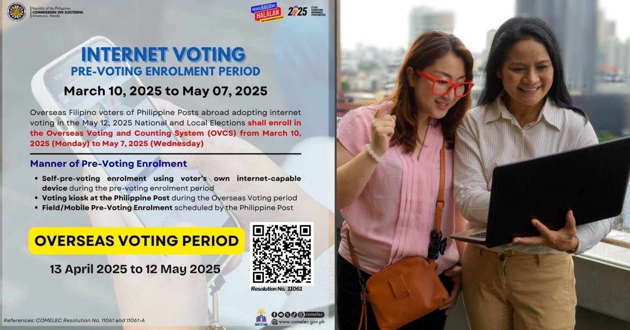 internet voting pre enrolment period overseas filipino voters