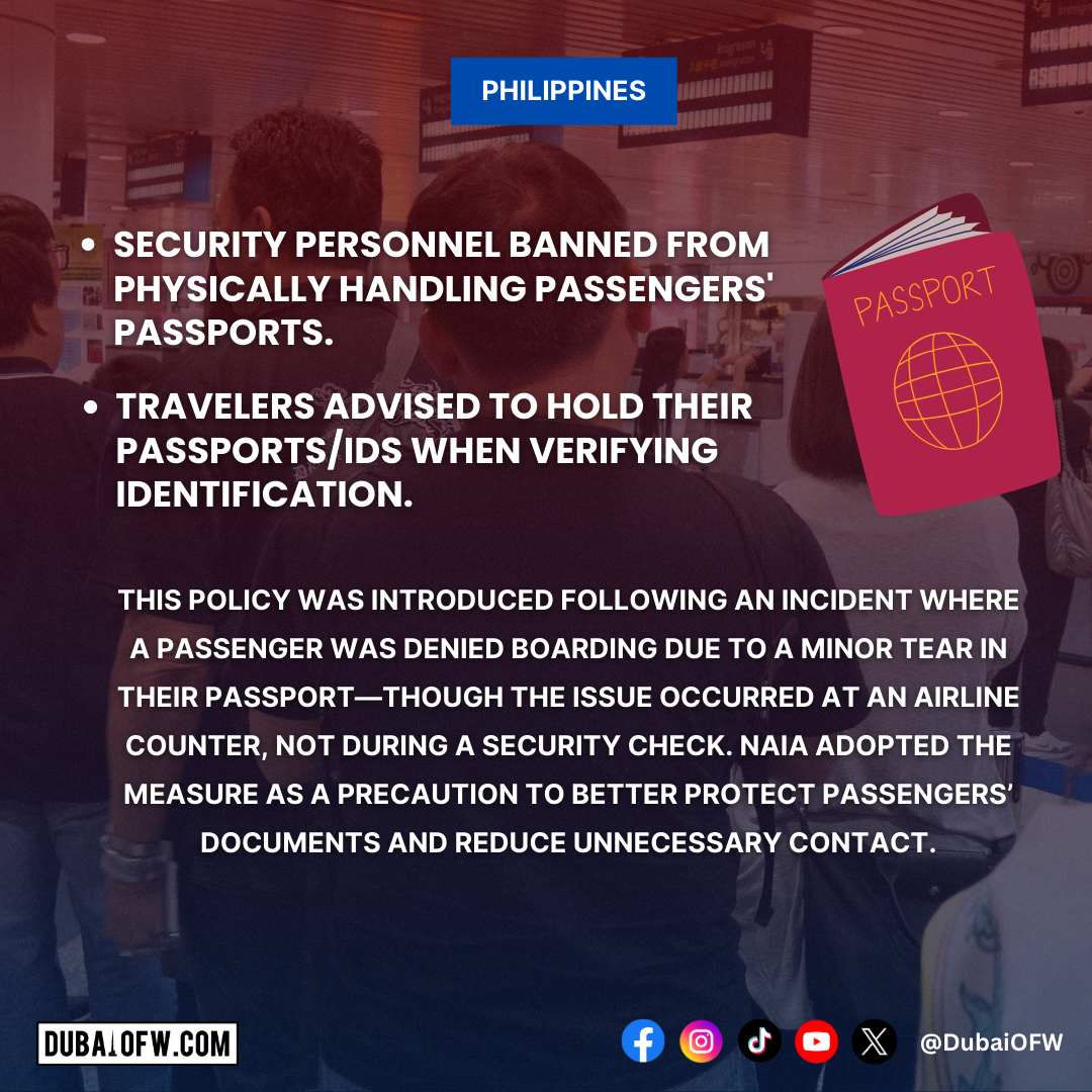philippine security in airports not allowed to handle passports
