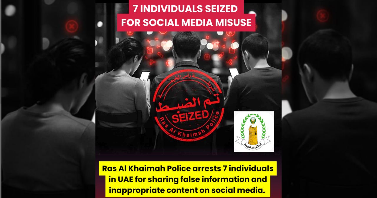 uae rak police arrest 7 people for social media violations
