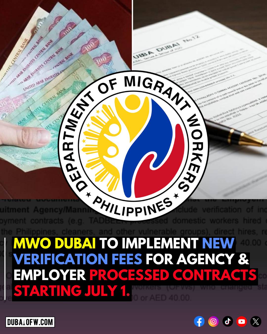 MWO Dubai to Implement New Verification Fees for Agency and Employer-Processed Contracts Starting July 1, 2025