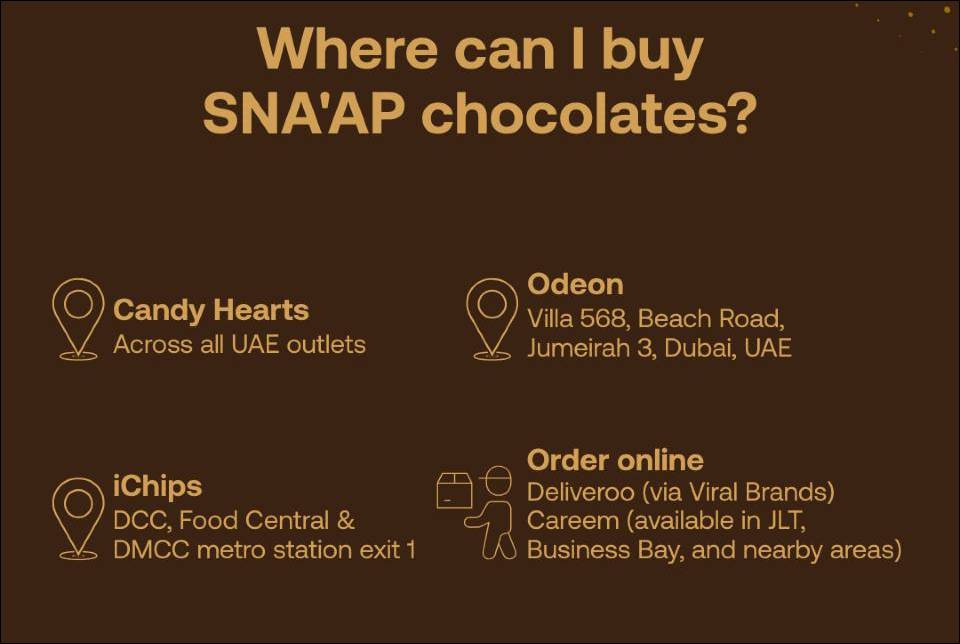 where to buy SNA'AP Chocolates in Dubai