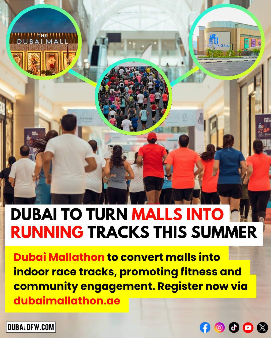 dubai mall to convert malls into race tracks dubai mallathon