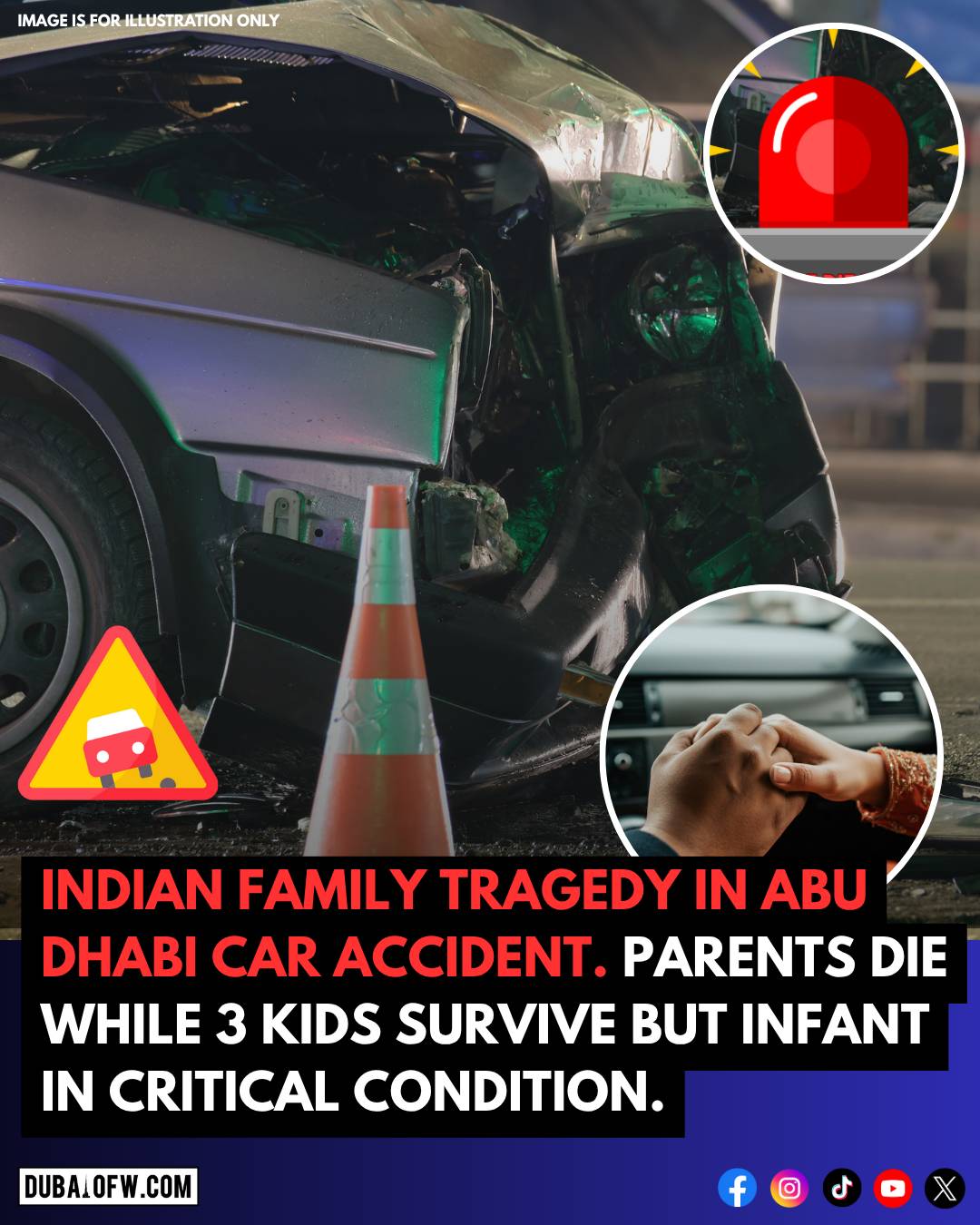 Indian Couple Die in Abu Dhabi Road Accident; Infant in Critical Condition