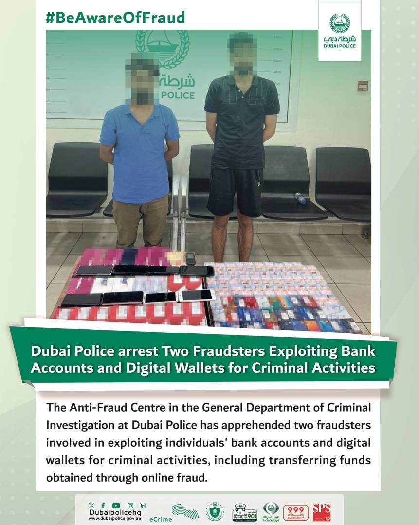 dubai police arrest bank scam fraudsters