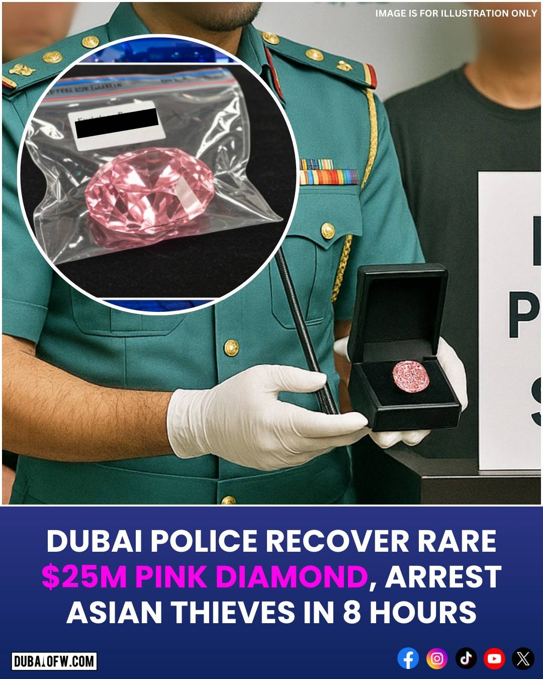 dubai police foils theft of pink diamond 25 million usd