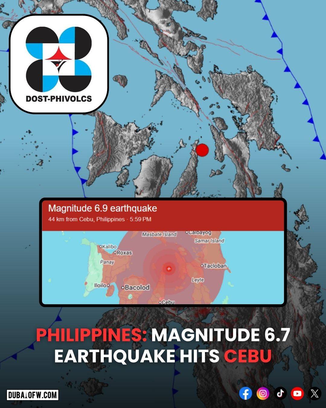 cebu hit by earthquake magnitude 6.7
