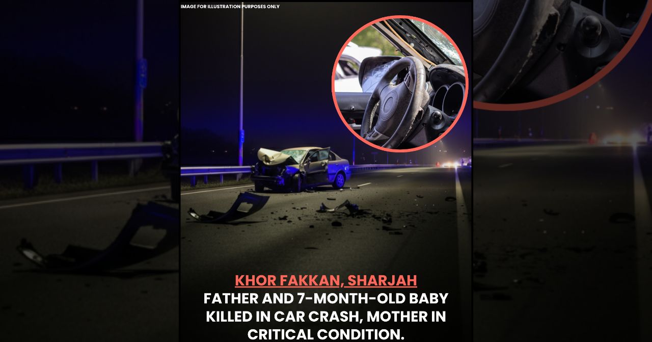 khor fakkan sharjah car crash emirati father and baby killed