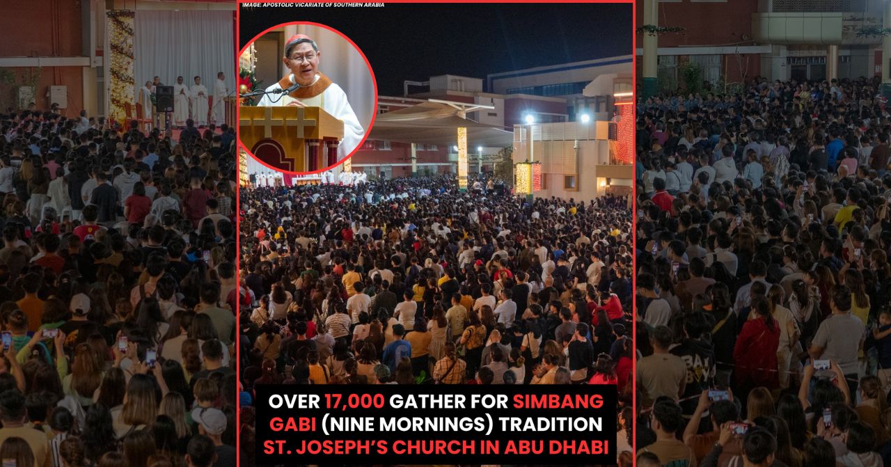filipinos attend simbang gabi in st josephs church in abu dhabi nine mornings