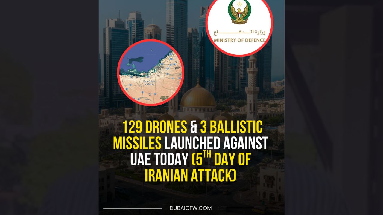 129 drones launched against uae today 5th day of attack from iran