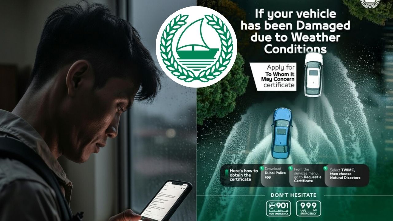 Car Damaged by Heavy Rain Dubai Issues Certificates Online