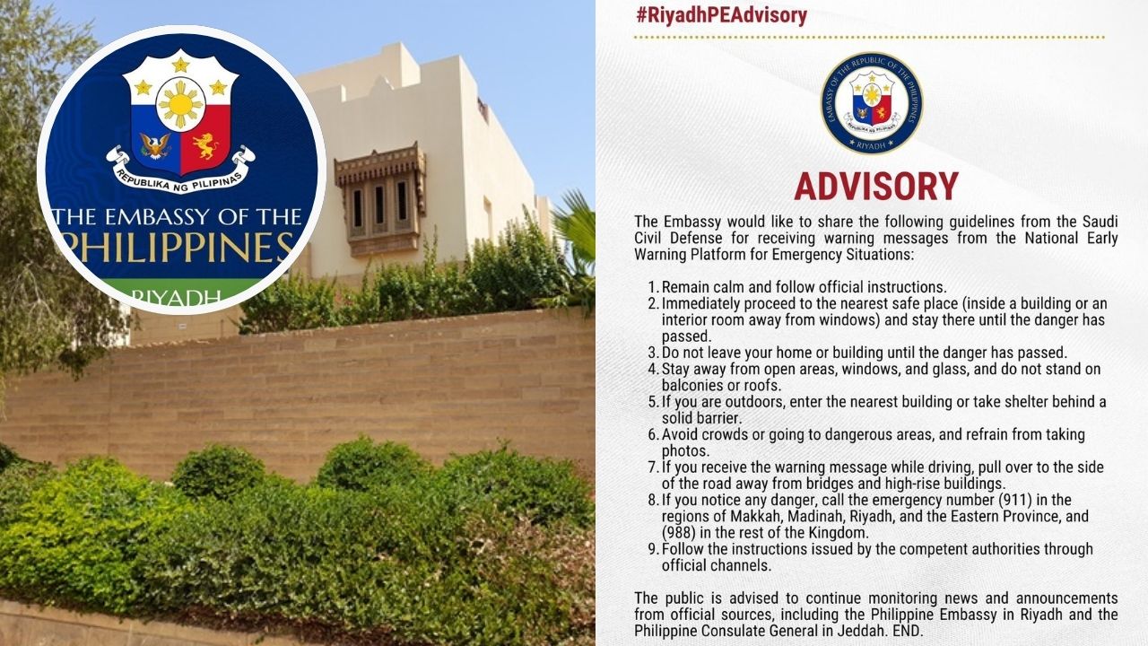 PH Embassy in Saudi Issues Safety Rules for Emergency Alerts
