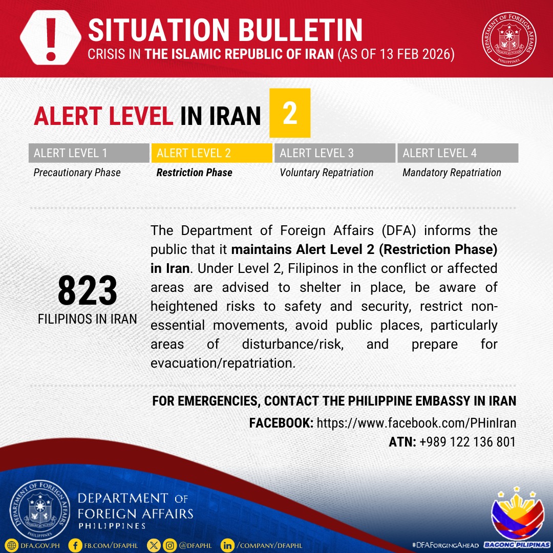 situation bulletin for Filipinos in iran