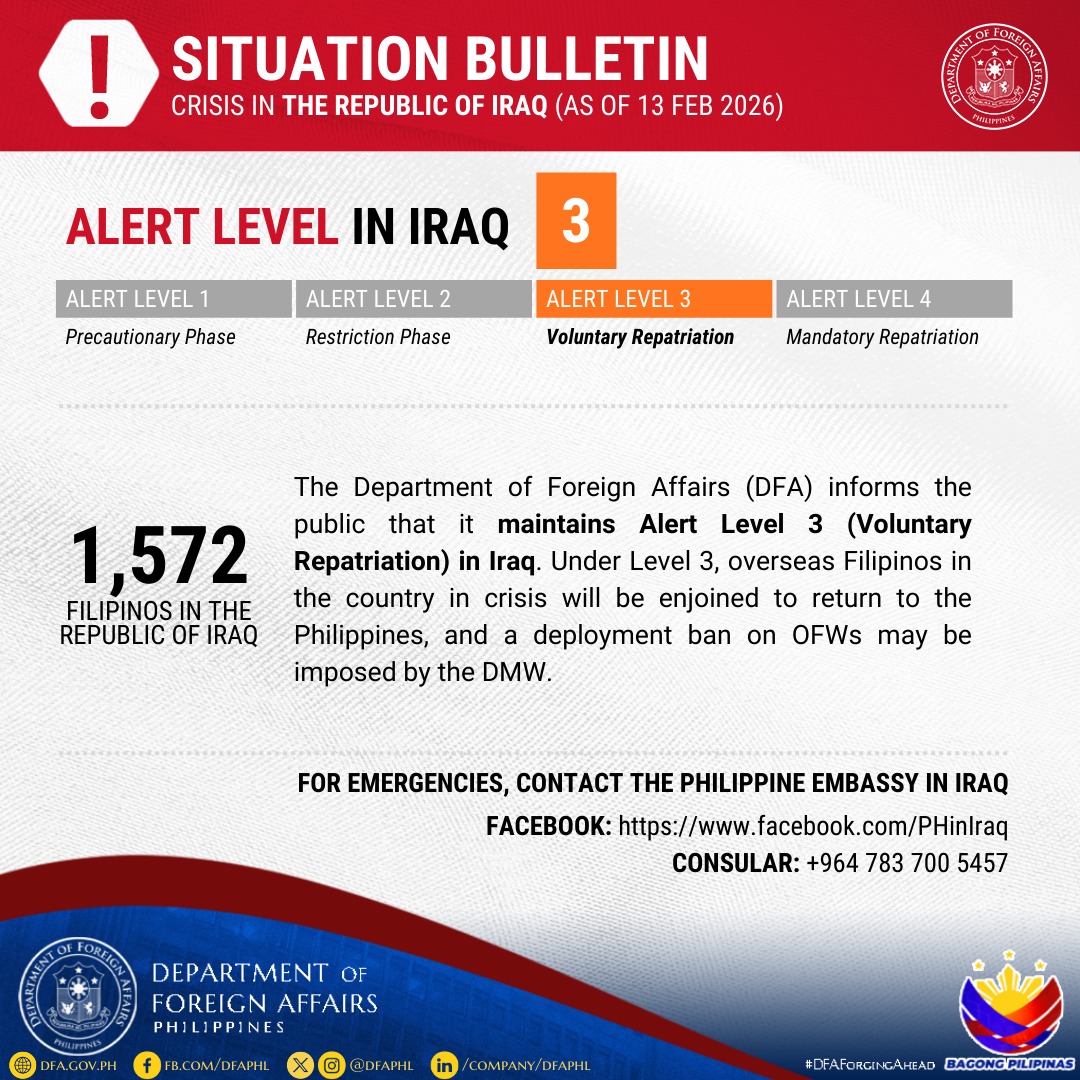 situation bulletin for Filipinos in iraq