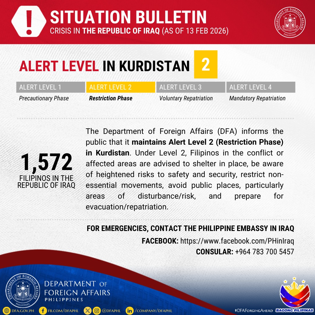 situation bulletin for Filipinos in kurdistan