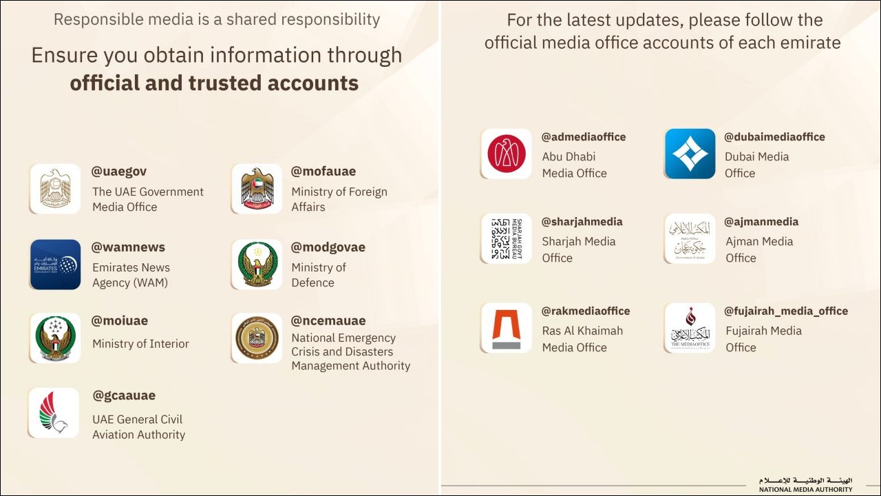 uae list of official government media accounts