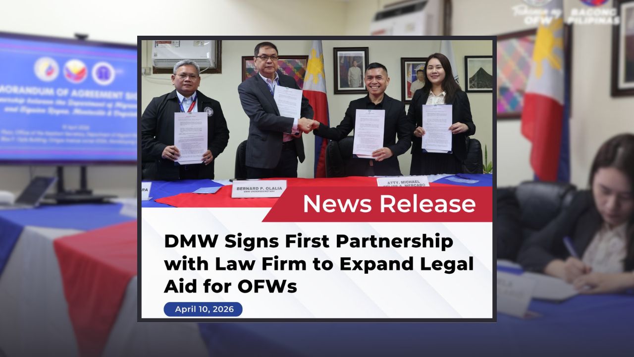 DMW Strengthens OFW Rights Protection with Legal Partnership