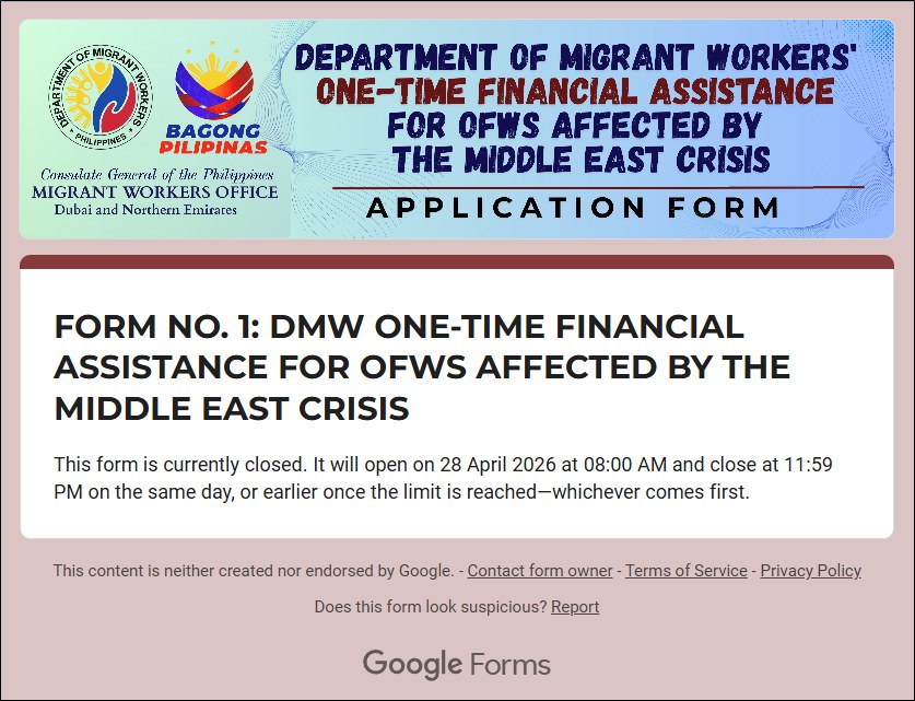 application form for dmw cash aid for mwo dubai office