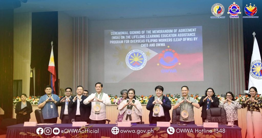 ched owwa signing of leap ofws program memorandum of agreement