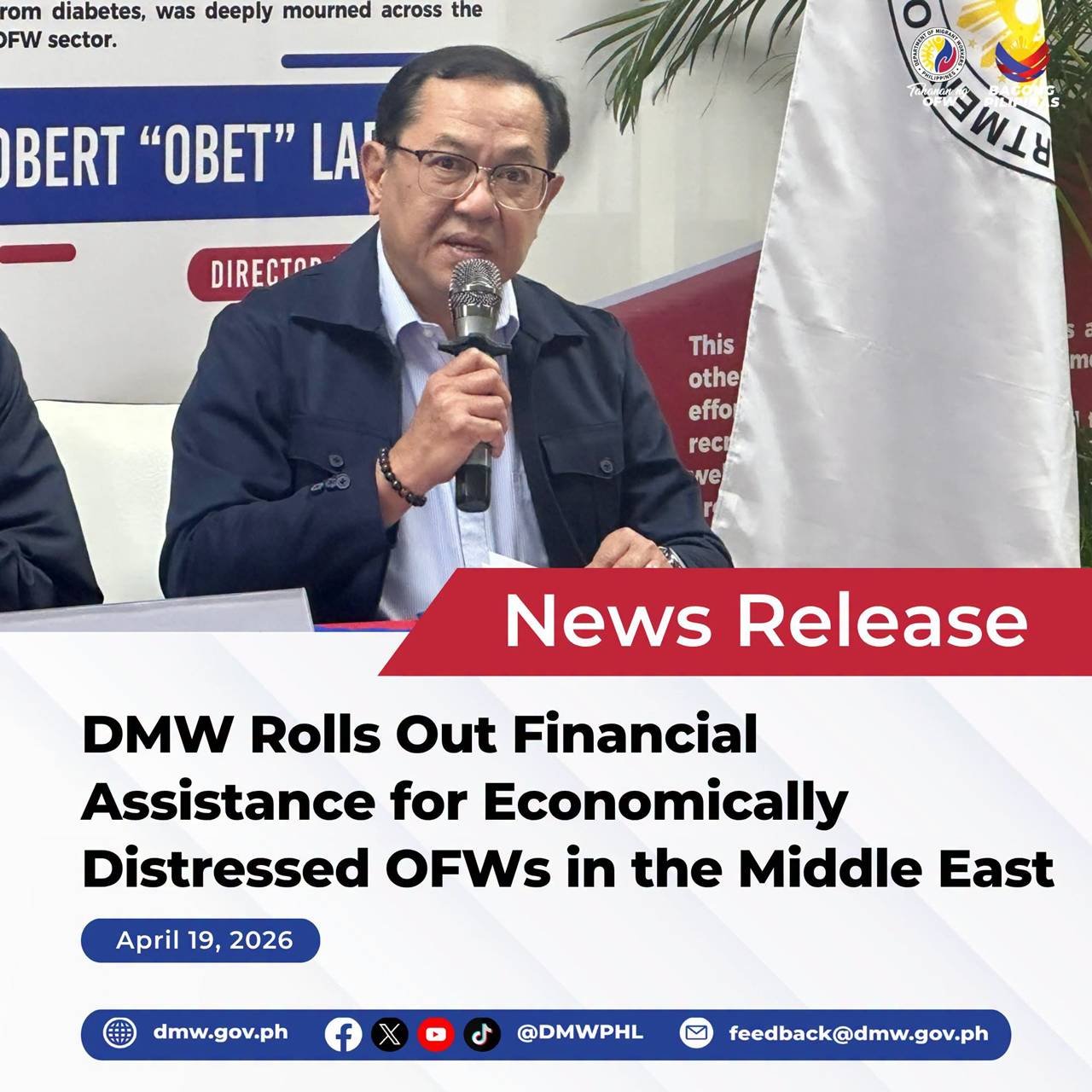 dmw rolls out cash aid for ofws affected in middle east conflict war
