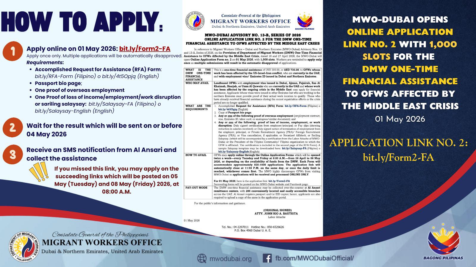mwo dubai announces batch 2 application form for cash aid ofw