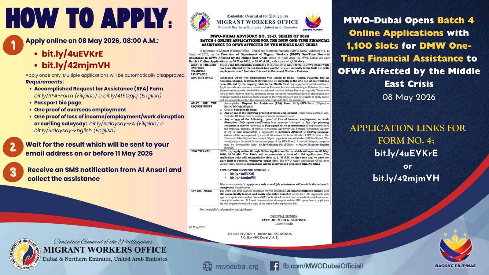 MWO DUBAI cash aid application form 4 dmw ofw cash assistance